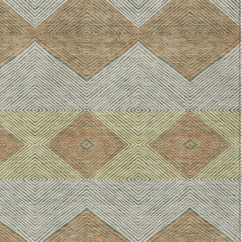8' X 10' Green And Wheat Geometric Washable Indoor Outdoor Area Rug Homeroots Outdoor