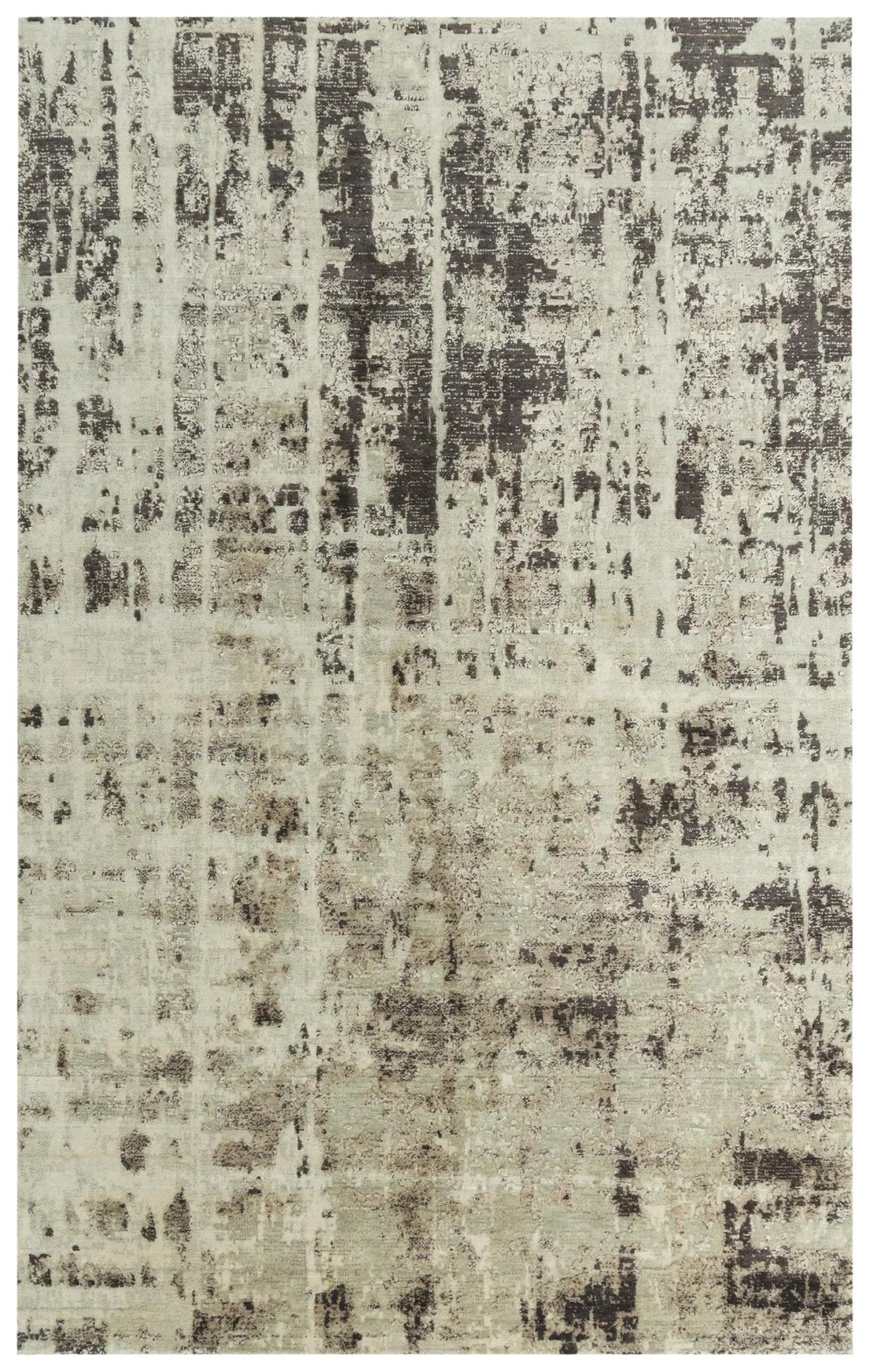 8' X 10' Green Brown And Beige New Zealand Lambs Wool Abstract Hand Carved Handmade Area Rug Homeroots Home Decor