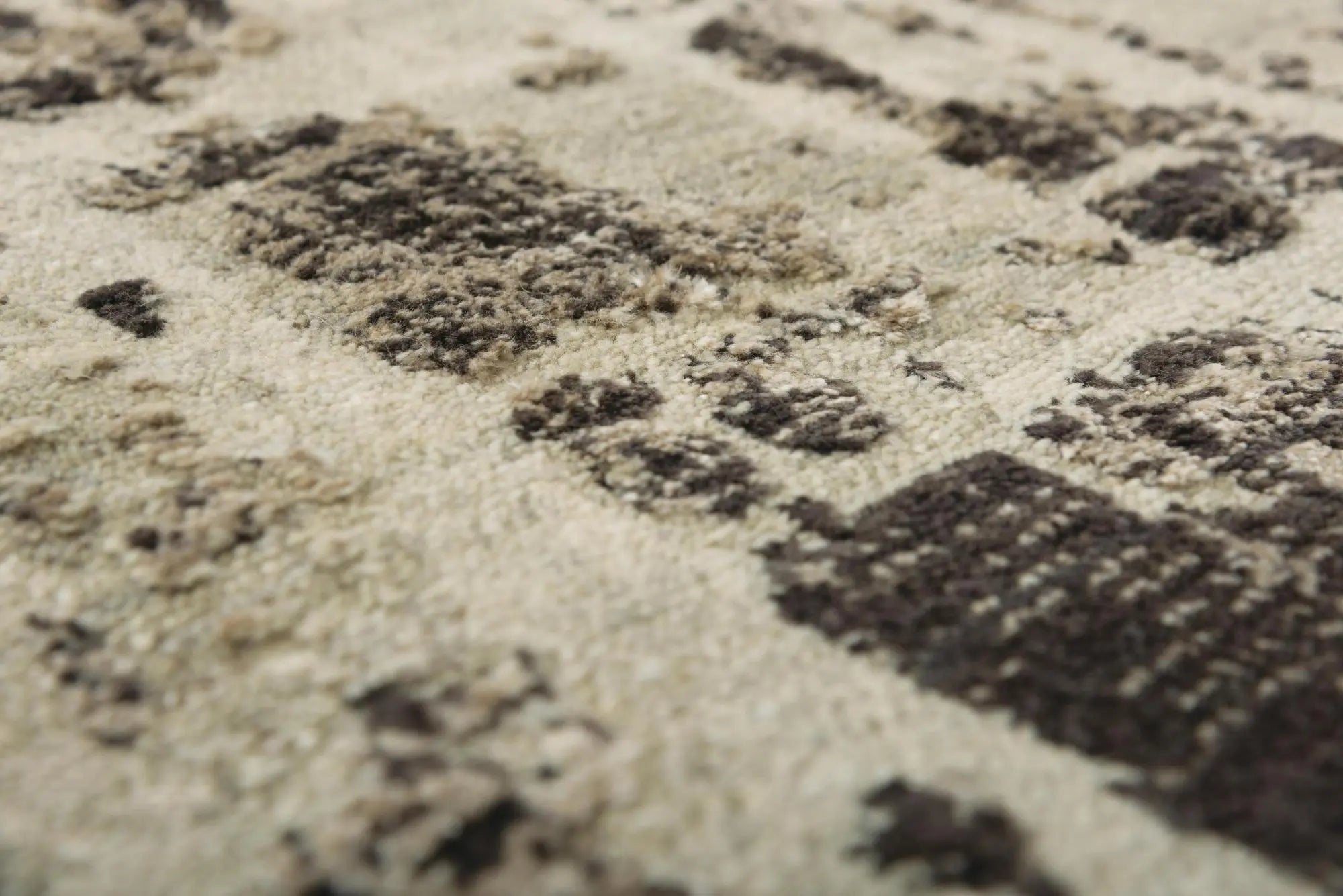 8' X 10' Green Brown And Beige New Zealand Lambs Wool Abstract Hand Carved Handmade Area Rug Homeroots Home Decor