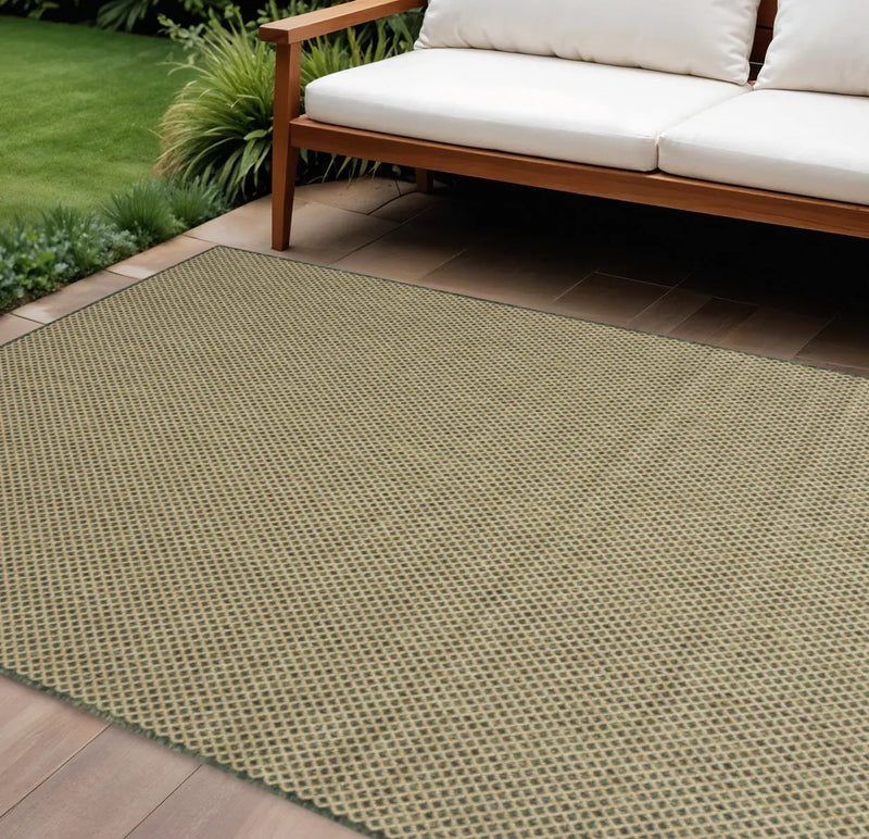 8' X 10' Green Geometric Indoor Outdoor Area Rug Homeroots Outdoor