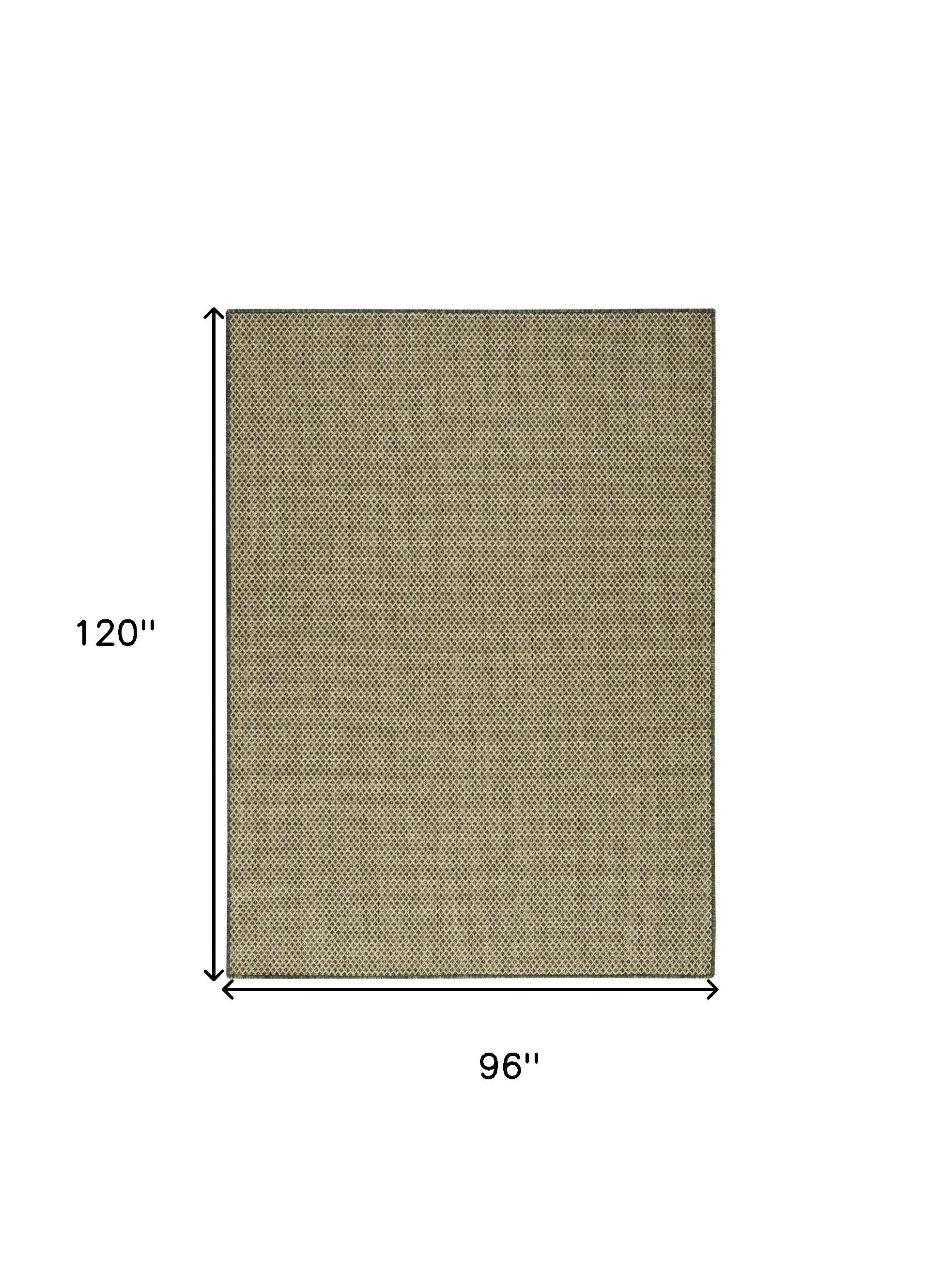 8' X 10' Green Geometric Indoor Outdoor Area Rug Homeroots Outdoor