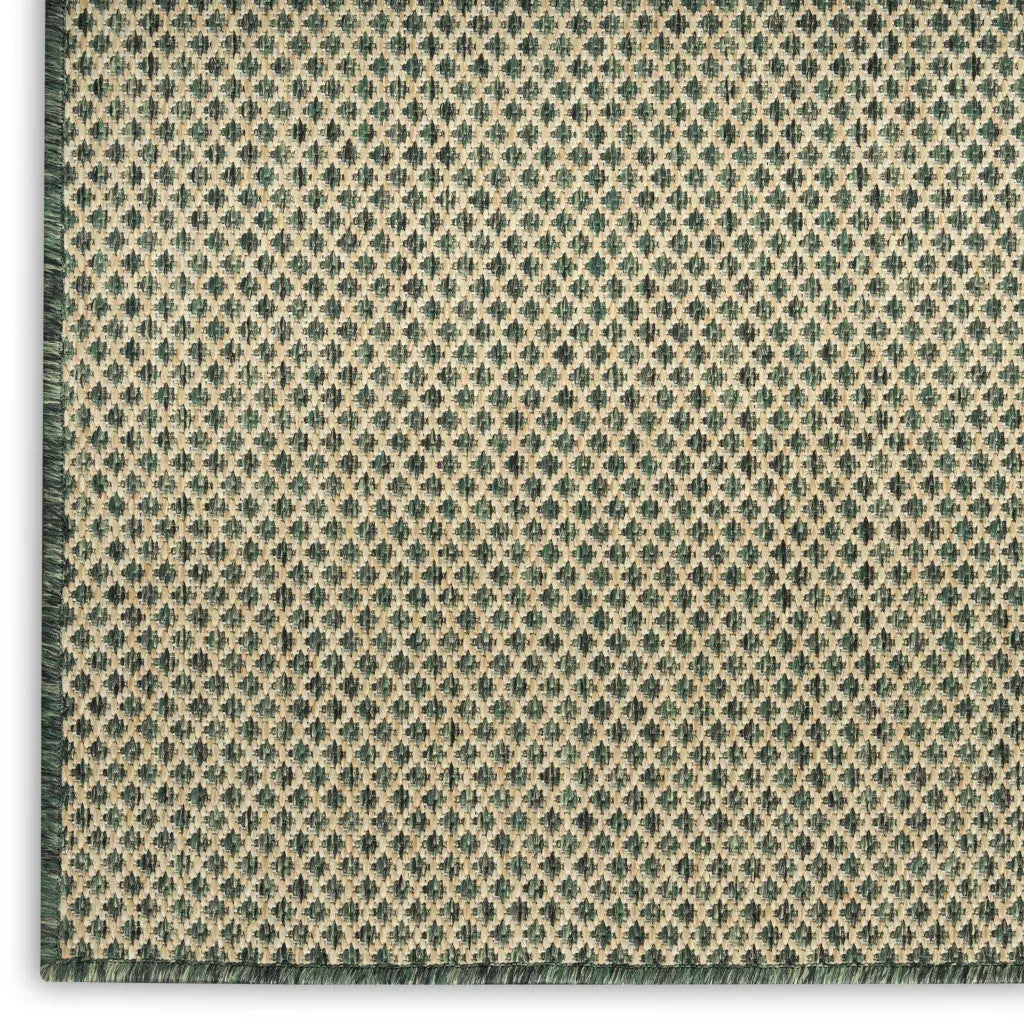 8' X 10' Green Geometric Indoor Outdoor Area Rug Homeroots Outdoor