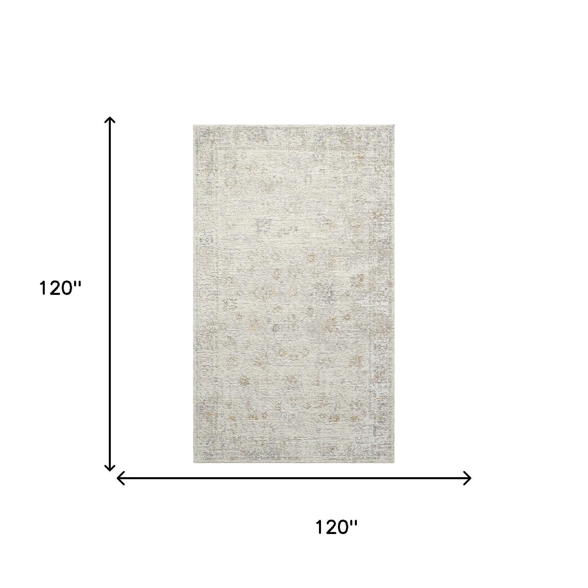 8' X 10' Ivory And Beige Abstract Area Rug Homeroots Home Decor