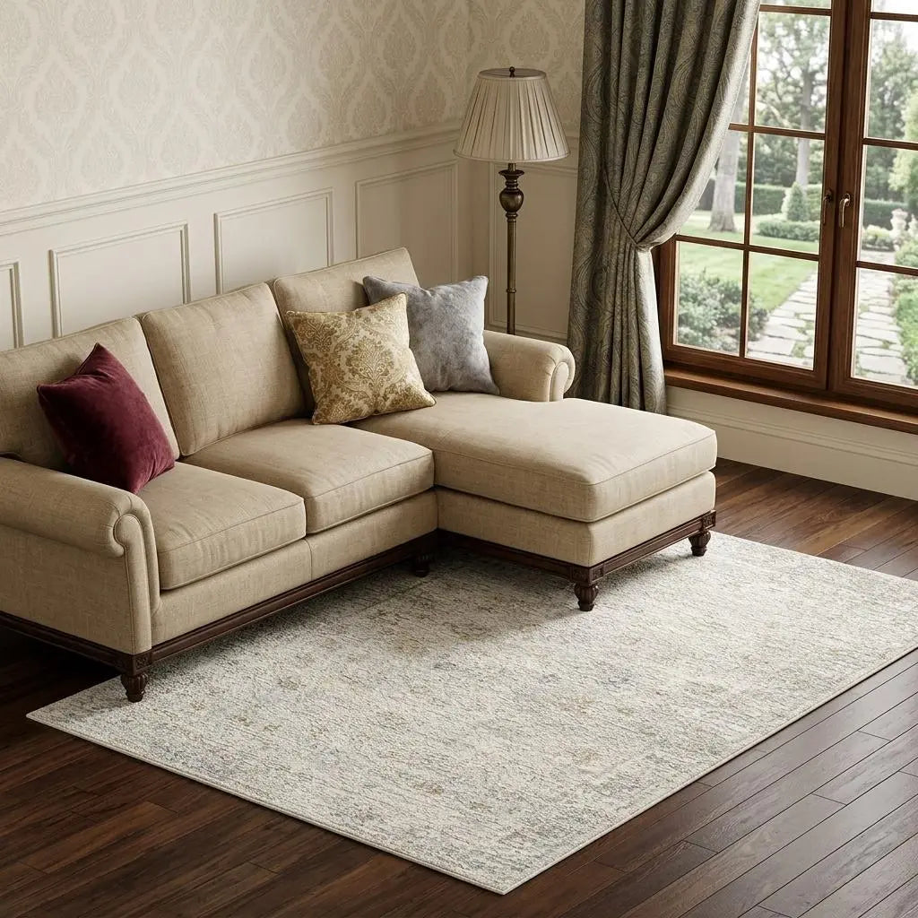 8' X 10' Ivory And Beige Abstract Area Rug Homeroots Home Decor