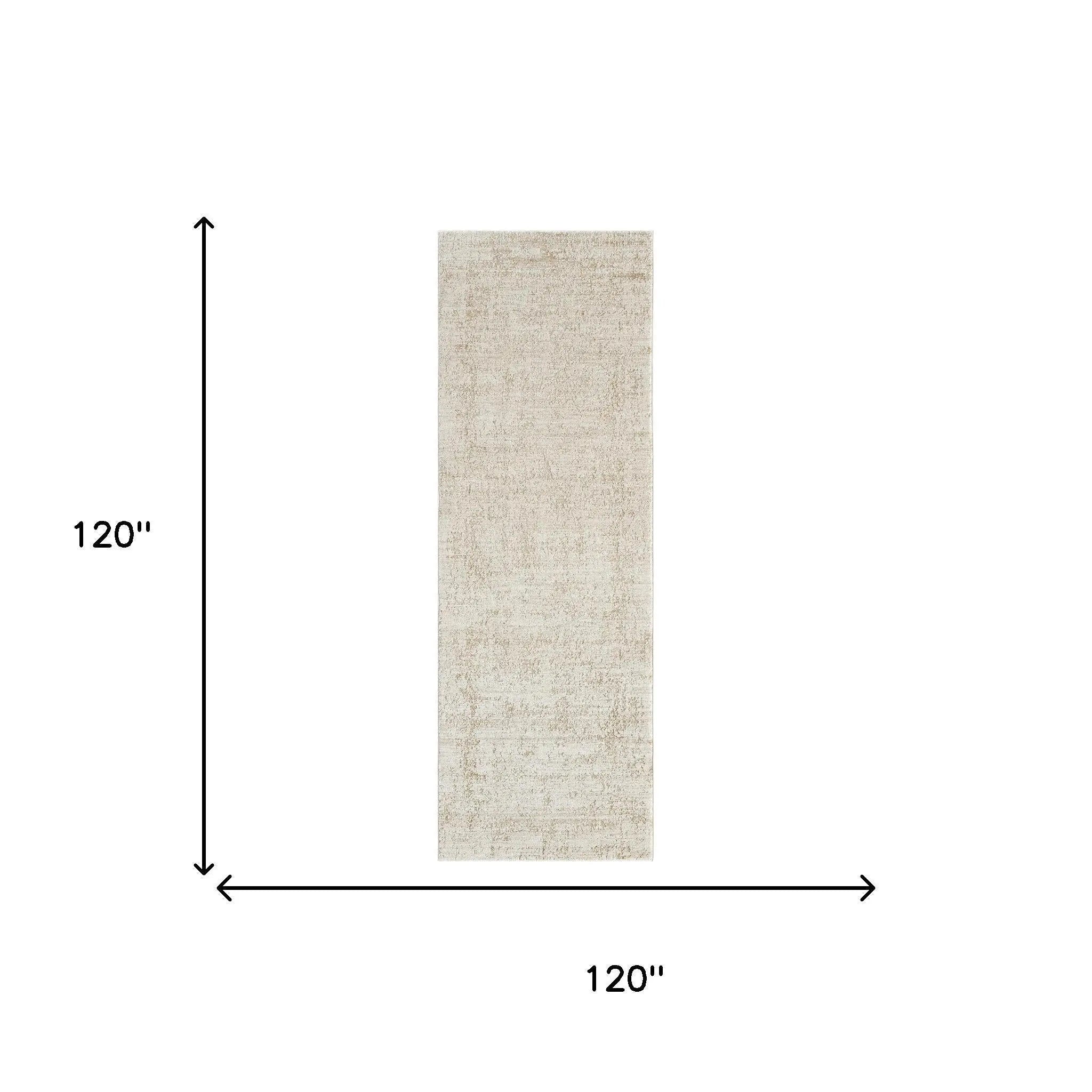 8' X 10' Ivory And Beige Abstract Area Rug Homeroots Home Decor
