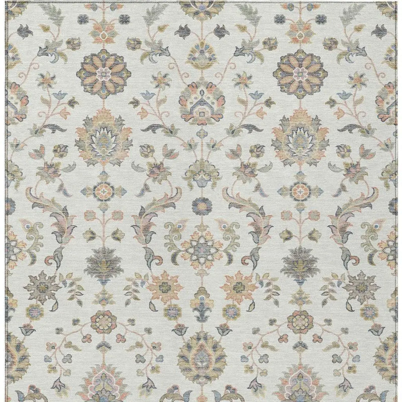 8' X 10' Ivory And Beige Abstract Washable Indoor Outdoor Area Rug Homeroots Outdoor