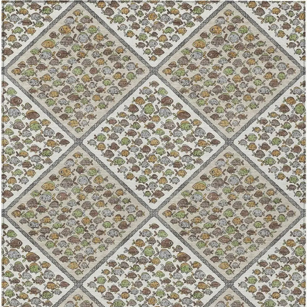 8' X 10' Ivory And Beige Abstract Washable Indoor Outdoor Area Rug Homeroots Outdoor