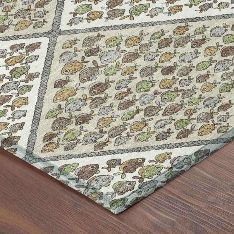 8' X 10' Ivory And Beige Abstract Washable Indoor Outdoor Area Rug Homeroots Outdoor