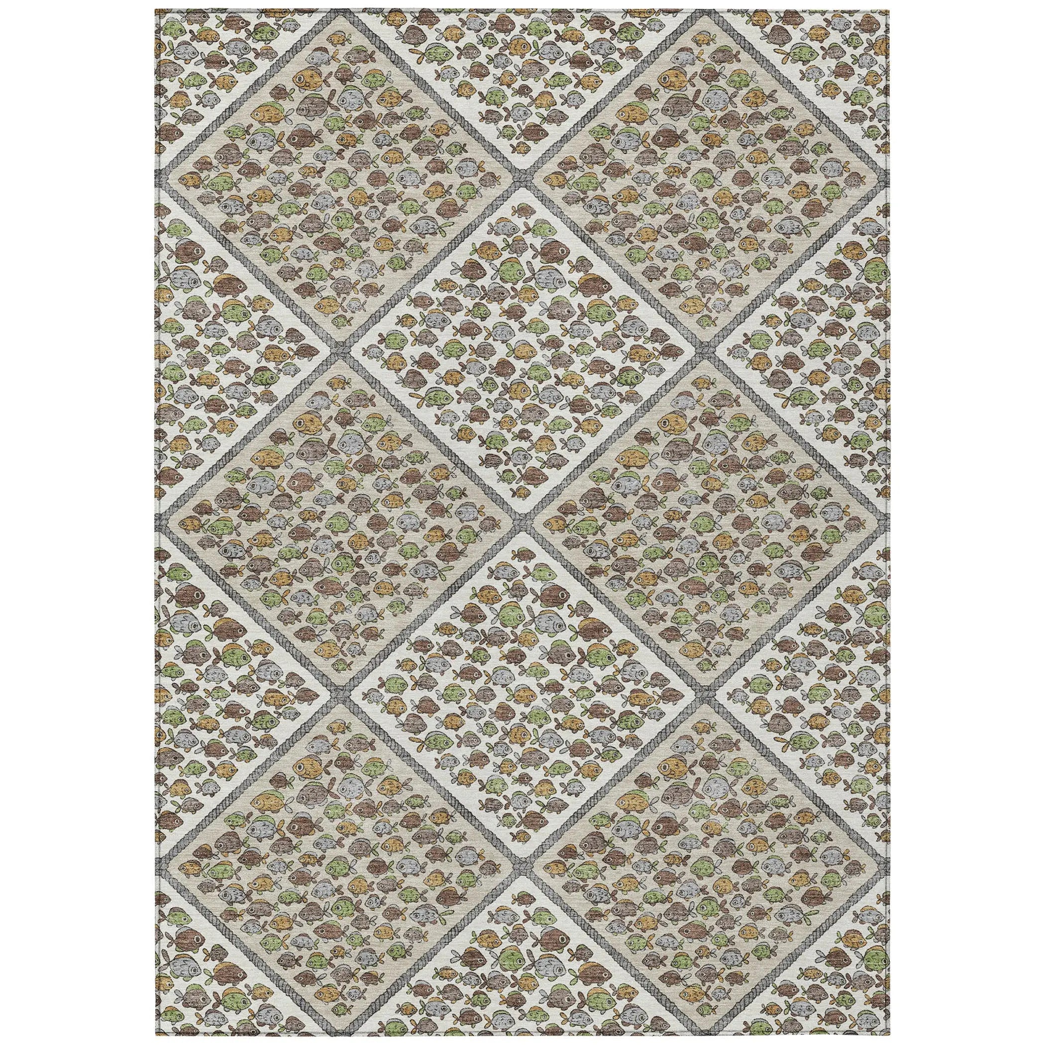 8' X 10' Ivory And Beige Abstract Washable Indoor Outdoor Area Rug Homeroots Outdoor