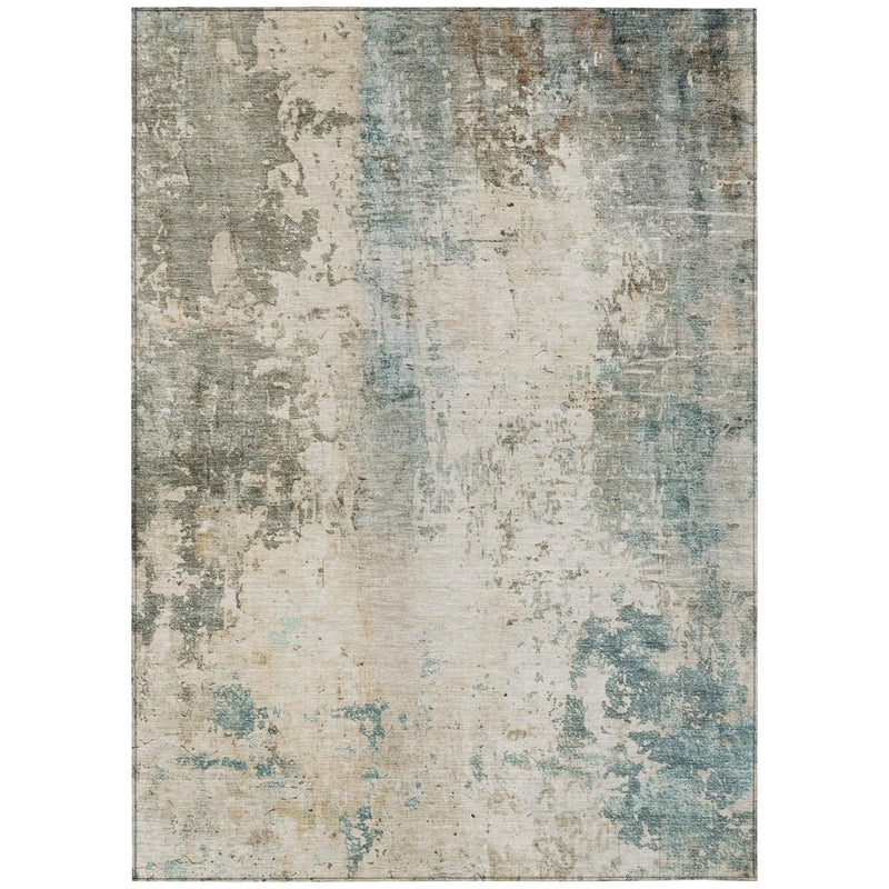 8' X 10' Ivory And Beige Abstract Washable Indoor Outdoor Area Rug Homeroots Outdoor