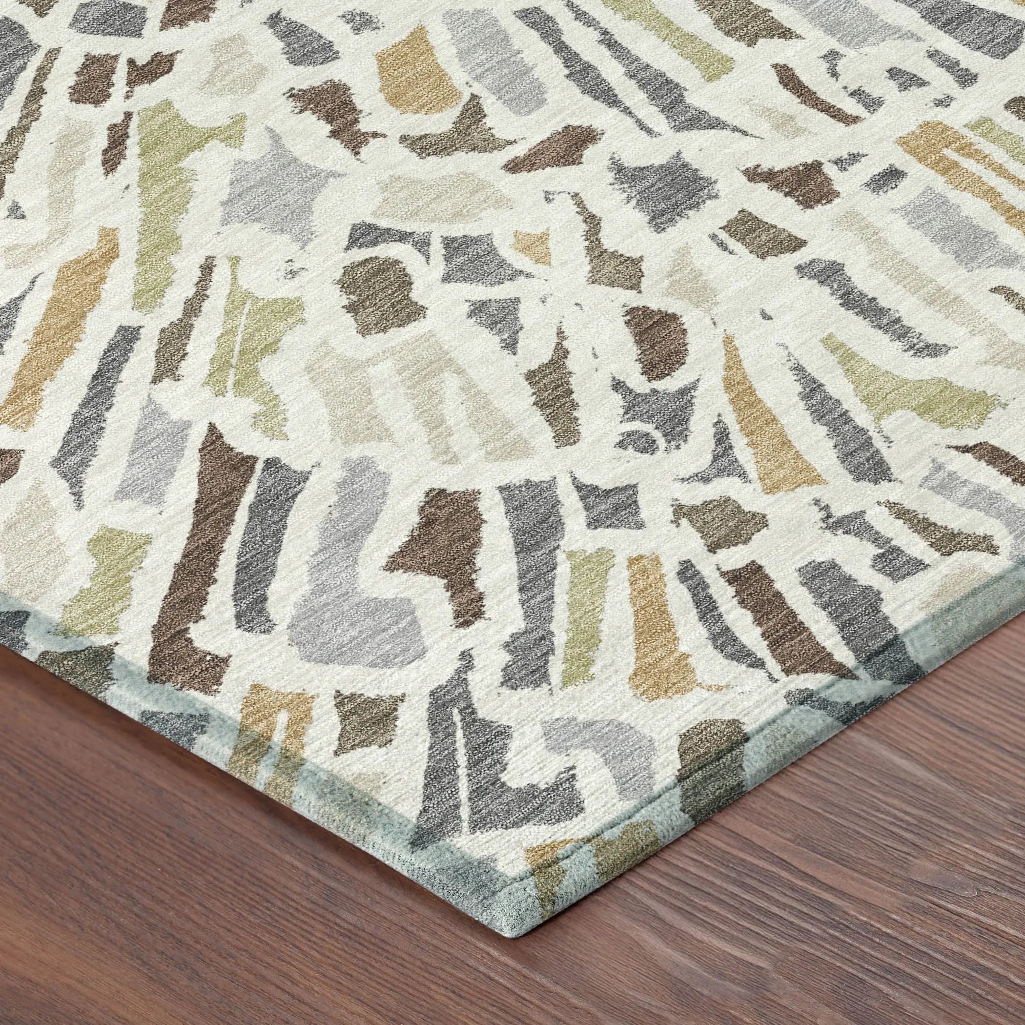8' X 10' Ivory And Beige Abstract Washable Indoor Outdoor Area Rug Homeroots Outdoor
