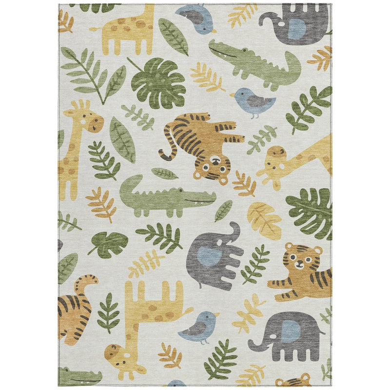 8' X 10' Ivory And Beige Abstract Washable Indoor Outdoor Area Rug Homeroots Outdoor