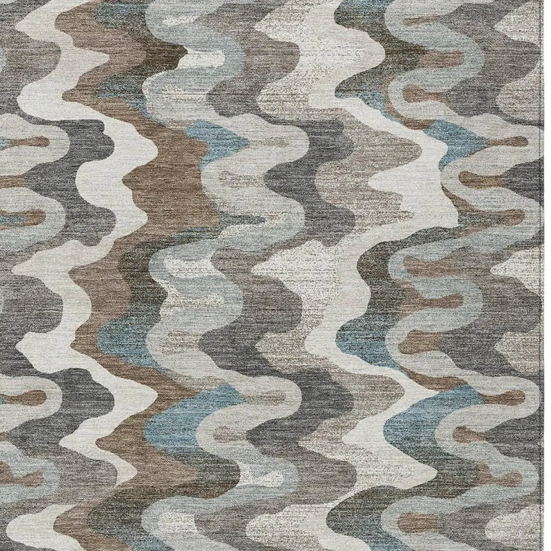 8' X 10' Ivory And Beige Abstract Washable Indoor Outdoor Area Rug Homeroots Outdoor