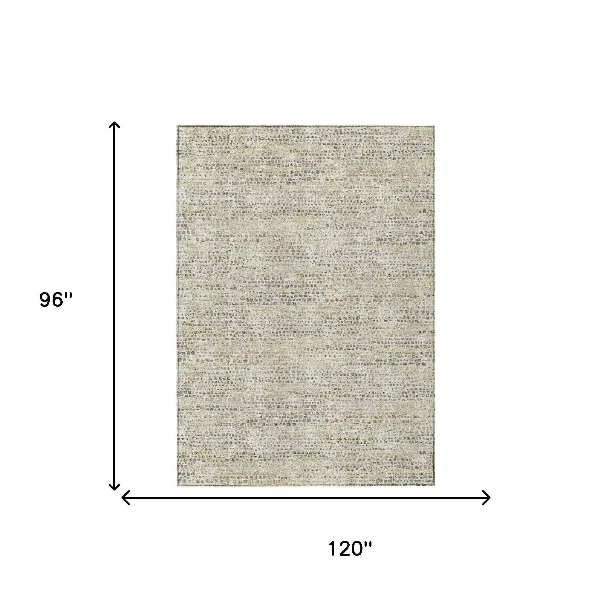 8' X 10' Ivory And Beige Abstract Washable Indoor Outdoor Area Rug Homeroots Outdoor