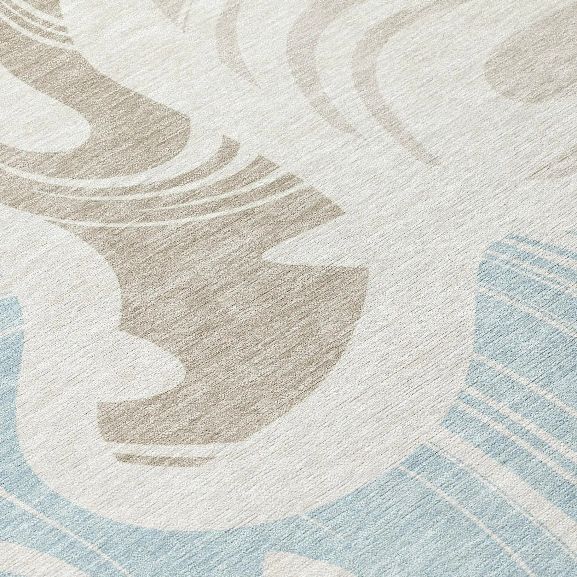 8' X 10' Ivory And Beige Abstract Washable Indoor Outdoor Area Rug Homeroots Outdoor