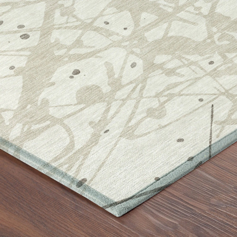 8' X 10' Ivory And Beige Abstract Washable Indoor Outdoor Area Rug Homeroots Outdoor
