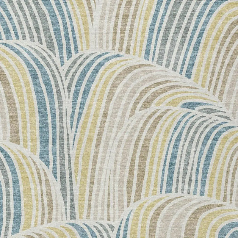 8' X 10' Ivory And Beige Abstract Washable Indoor Outdoor Area Rug Homeroots Outdoor