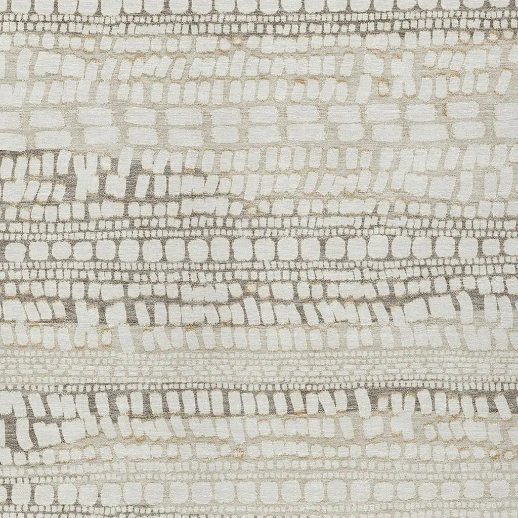 8' X 10' Ivory And Beige Abstract Washable Indoor Outdoor Area Rug Homeroots Outdoor