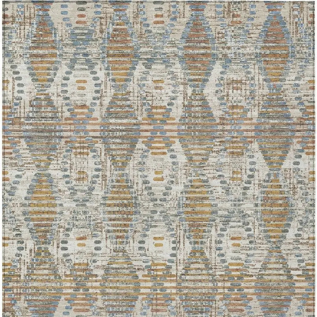8' X 10' Ivory And Beige Floral Medallion Washable Indoor Outdoor Area Rug Homeroots Outdoor