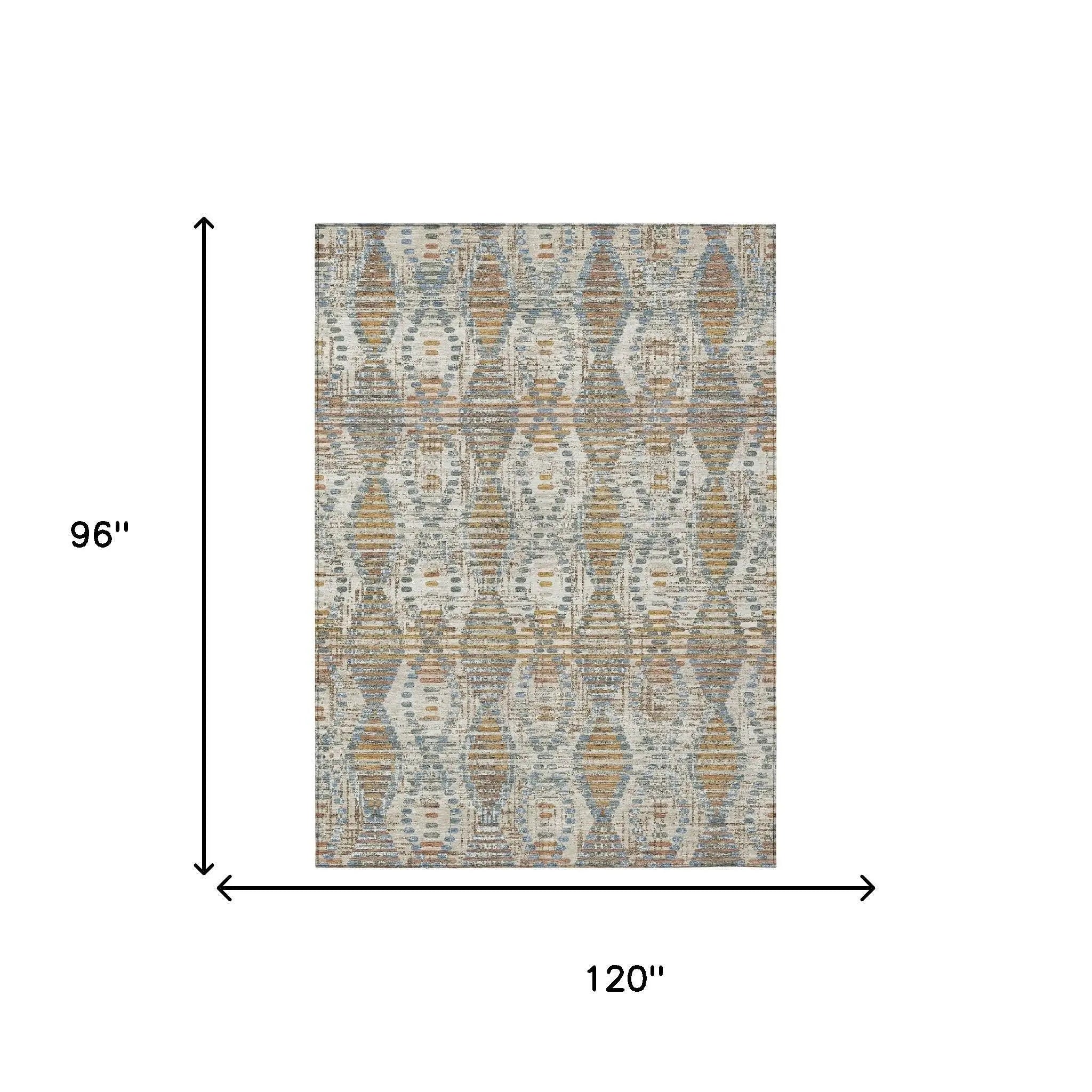 8' X 10' Ivory And Beige Floral Medallion Washable Indoor Outdoor Area Rug Homeroots Outdoor