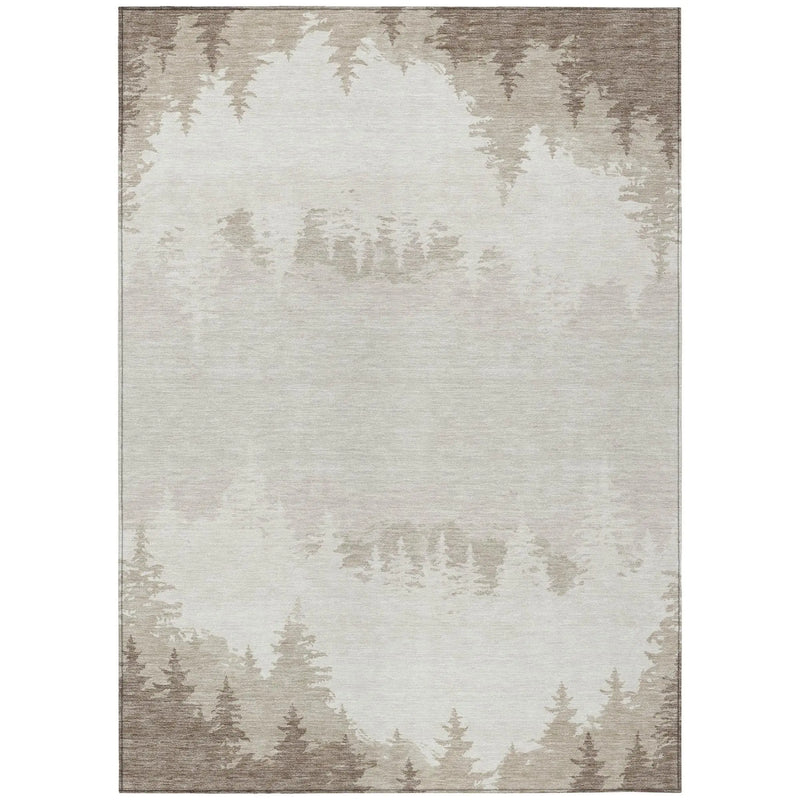 8' X 10' Ivory And Beige Floral Washable Indoor Outdoor Area Rug Homeroots Outdoor