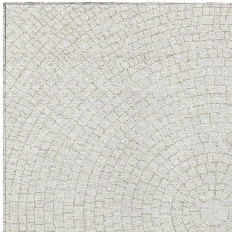 8' X 10' Ivory And Beige Geometric Washable Indoor Outdoor Area Rug Homeroots Outdoor