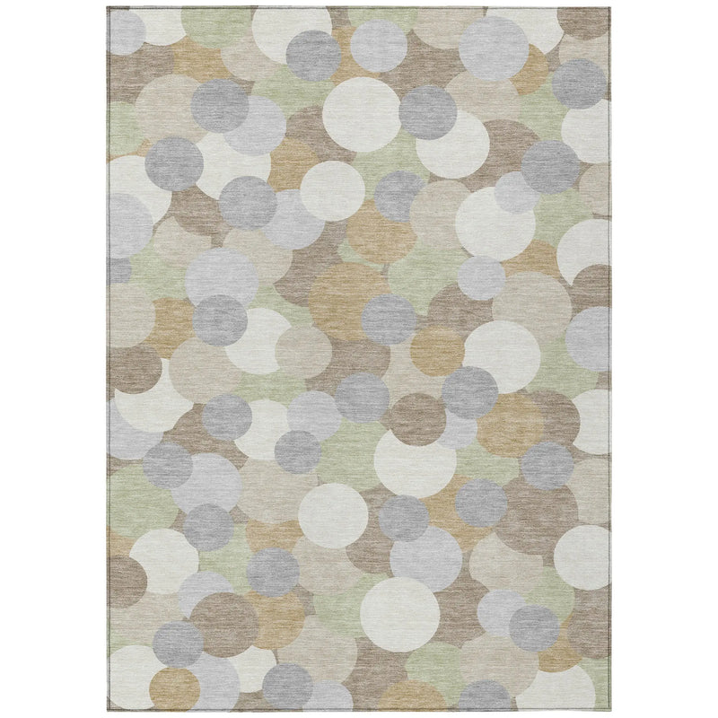 8' X 10' Ivory And Beige Geometric Washable Indoor Outdoor Area Rug Homeroots Outdoor