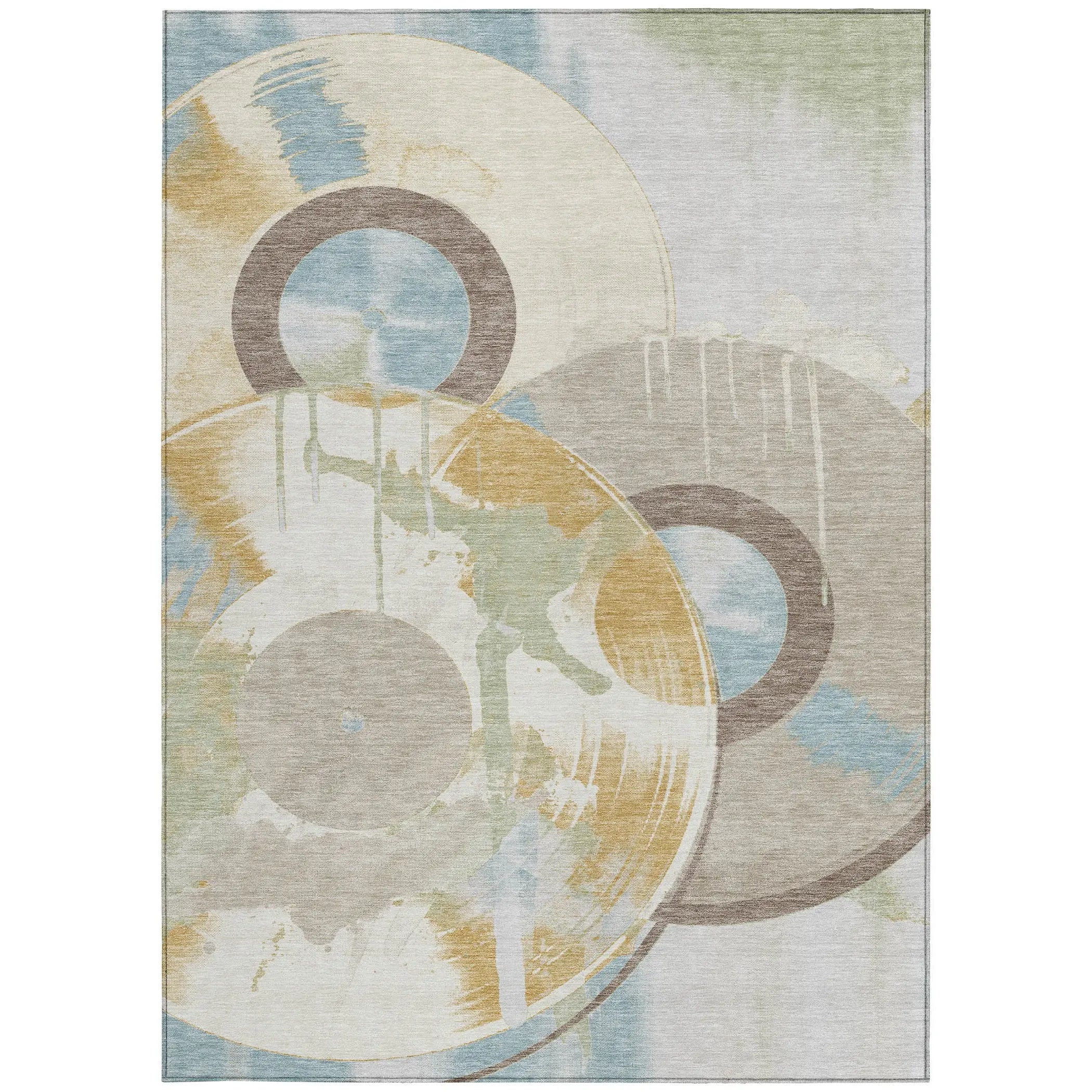 8' X 10' Ivory And Beige Geometric Washable Indoor Outdoor Area Rug Homeroots Outdoor