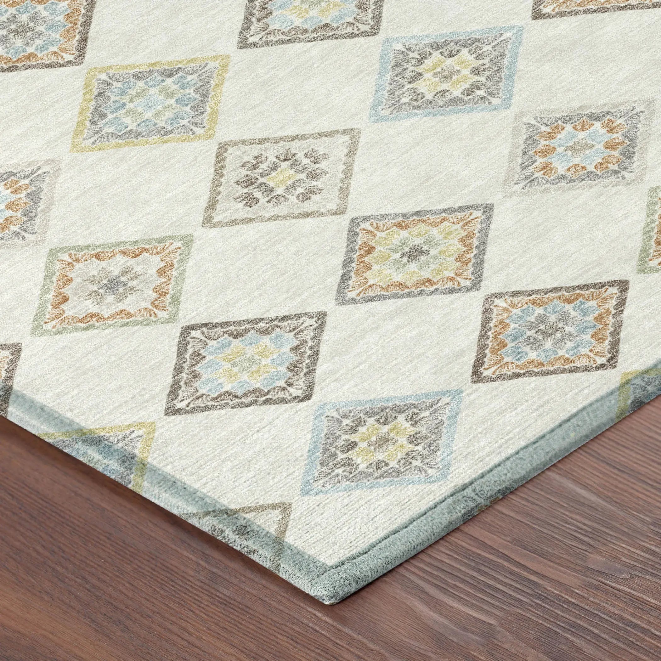 8' X 10' Ivory And Beige Geometric Washable Indoor Outdoor Area Rug Homeroots Outdoor