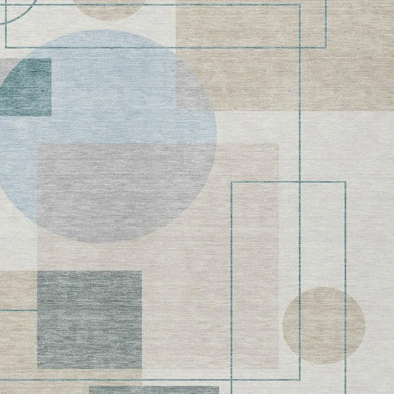 8' X 10' Ivory And Beige Geometric Washable Indoor Outdoor Area Rug Homeroots Outdoor