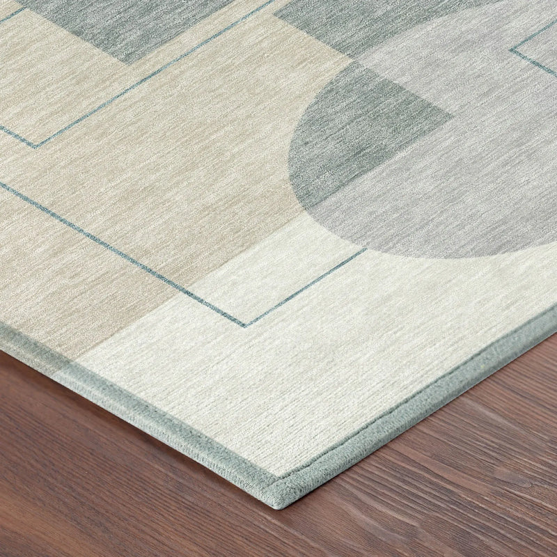 8' X 10' Ivory And Beige Geometric Washable Indoor Outdoor Area Rug Homeroots Outdoor