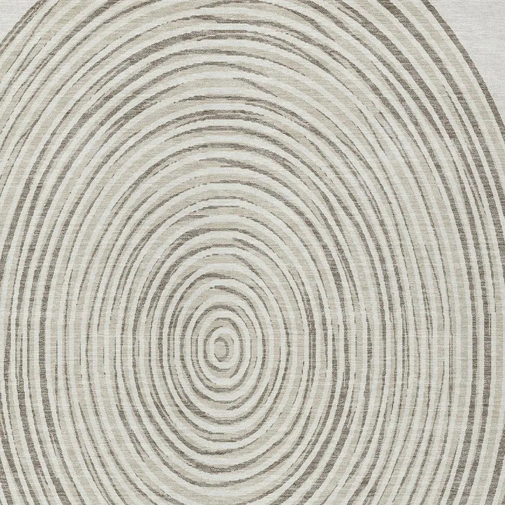 8' X 10' Ivory And Beige Geometric Washable Indoor Outdoor Area Rug Homeroots Outdoor