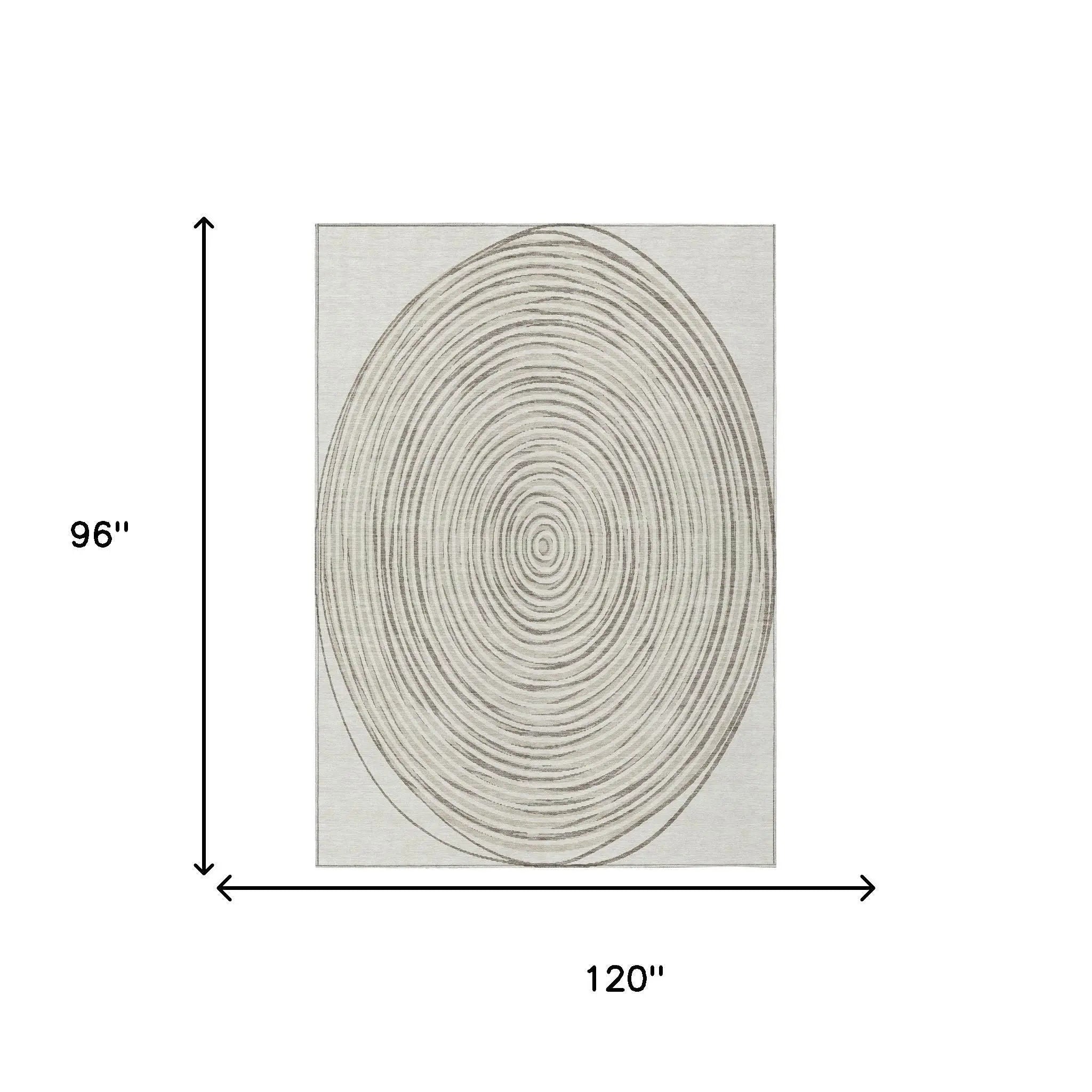 8' X 10' Ivory And Beige Geometric Washable Indoor Outdoor Area Rug Homeroots Outdoor