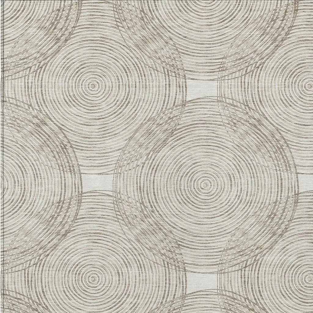 8' X 10' Ivory And Beige Geometric Washable Indoor Outdoor Area Rug Homeroots Outdoor