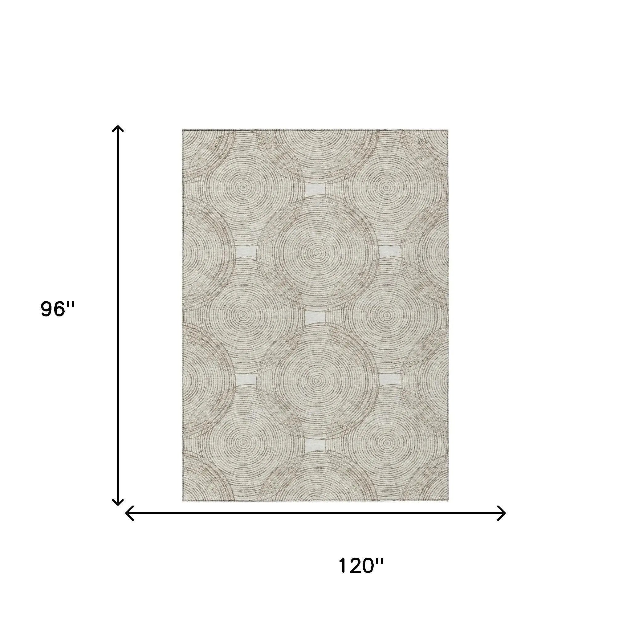 8' X 10' Ivory And Beige Geometric Washable Indoor Outdoor Area Rug Homeroots Outdoor
