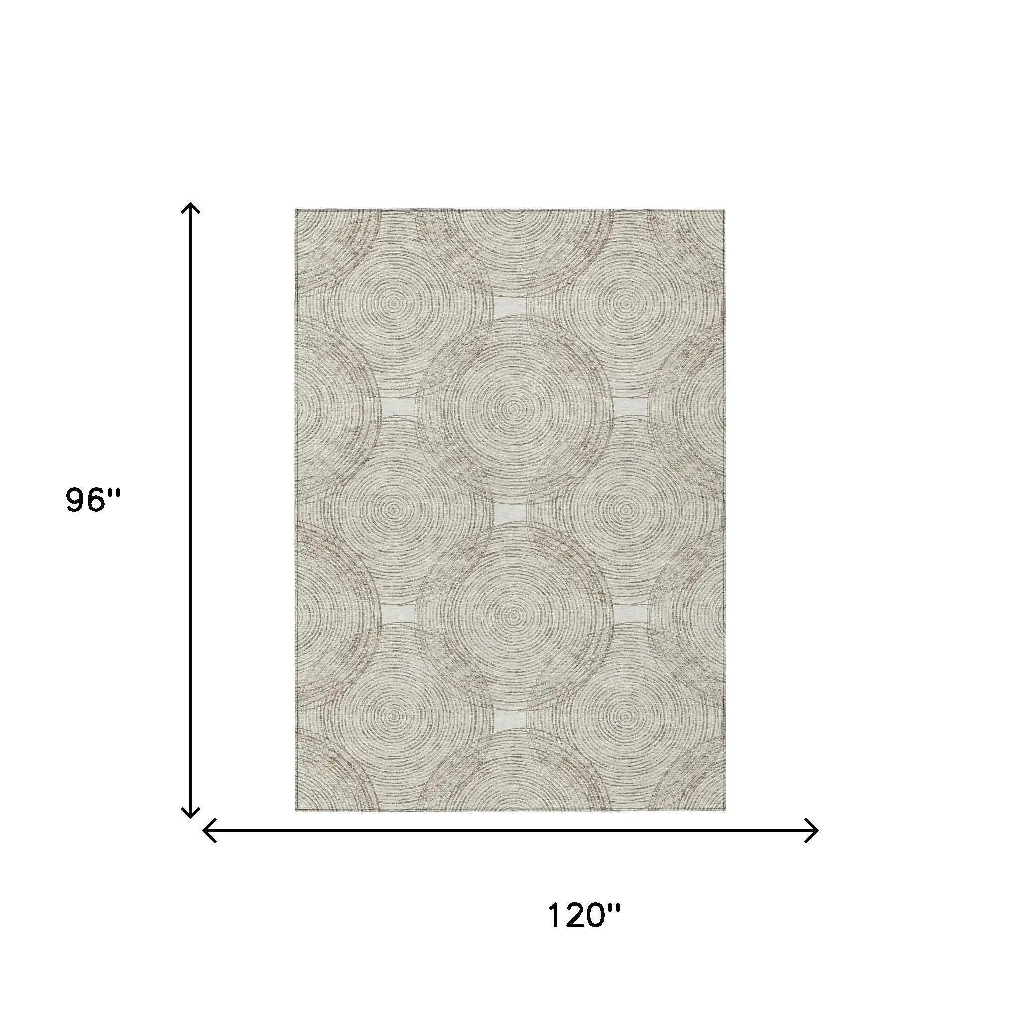 8' X 10' Ivory And Beige Geometric Washable Indoor Outdoor Area Rug Homeroots Outdoor