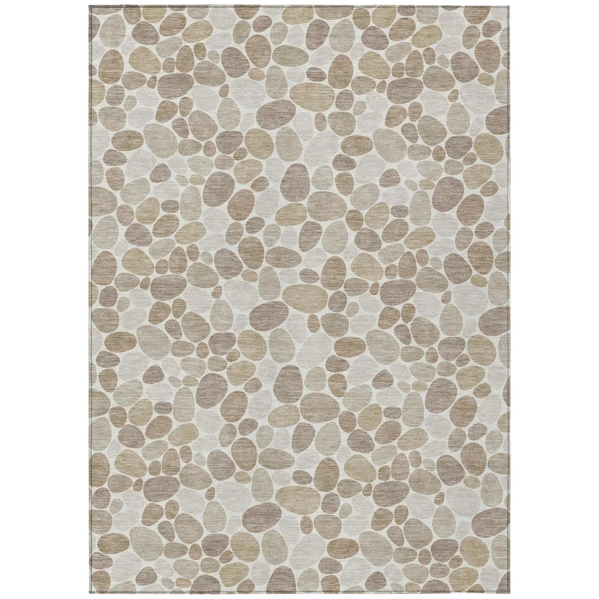 8' X 10' Ivory And Beige Geometric Washable Indoor Outdoor Area Rug Homeroots Outdoor