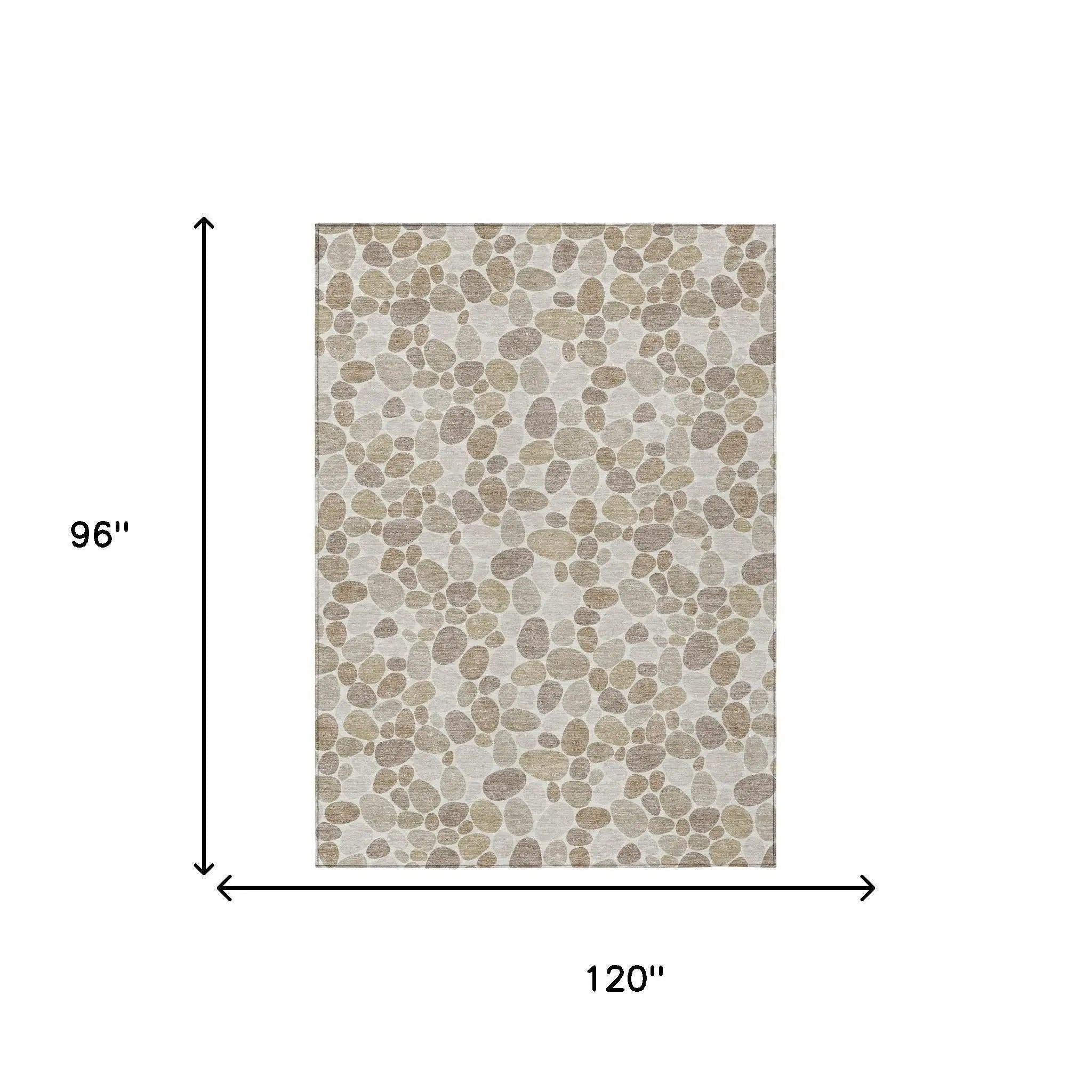 8' X 10' Ivory And Beige Geometric Washable Indoor Outdoor Area Rug Homeroots Outdoor
