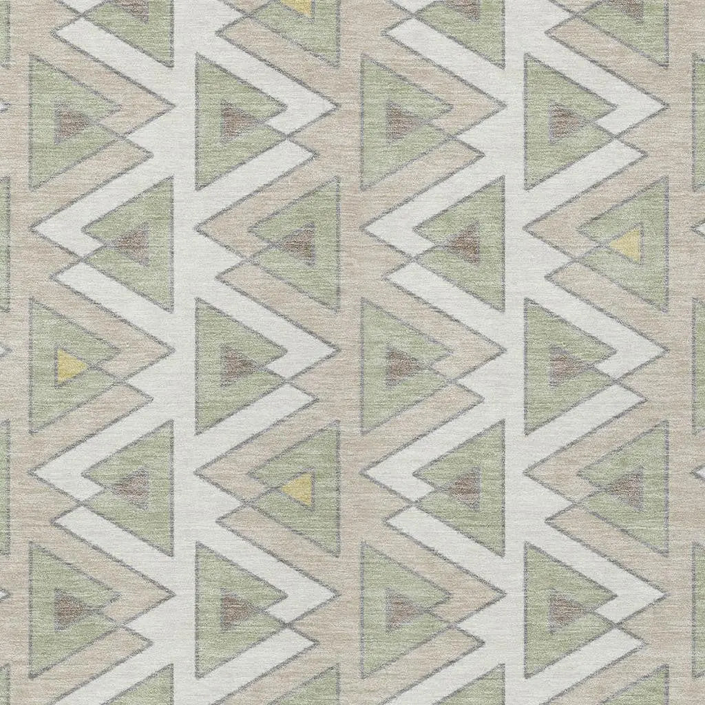 8' X 10' Ivory And Beige Geometric Washable Indoor Outdoor Area Rug Homeroots Outdoor