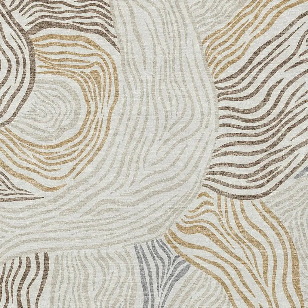 8' X 10' Ivory And Beige Ikat Washable Indoor Outdoor Area Rug Homeroots Outdoor