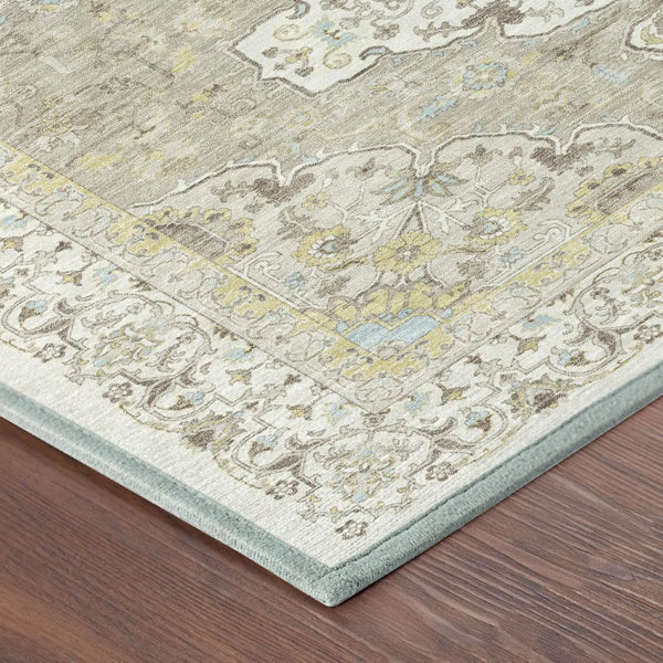8' X 10' Ivory And Beige Oriental Washable Indoor Outdoor Area Rug Homeroots Outdoor
