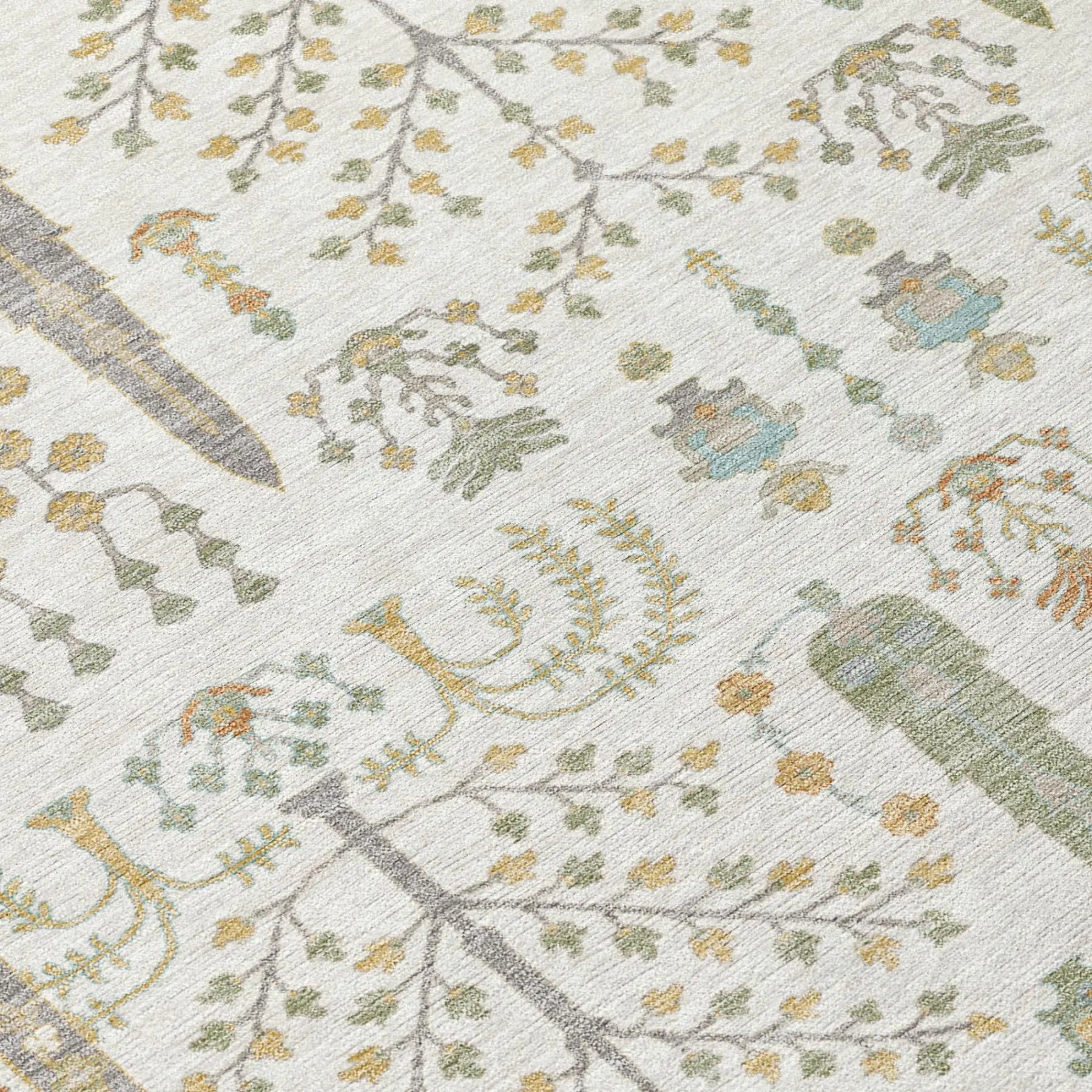 8' X 10' Ivory And Beige Oriental Washable Indoor Outdoor Area Rug Homeroots Outdoor