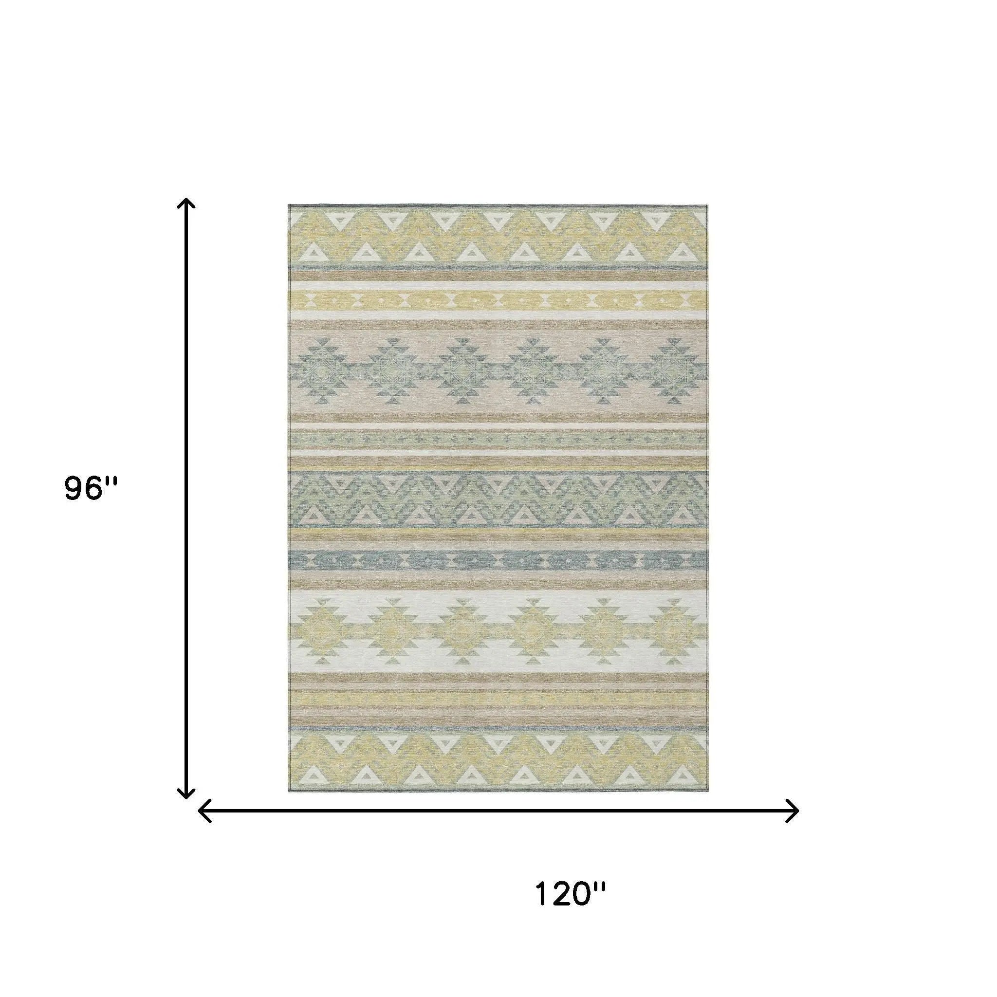 8' X 10' Ivory And Beige Southwestern Washable Indoor Outdoor Area Rug Homeroots Outdoor