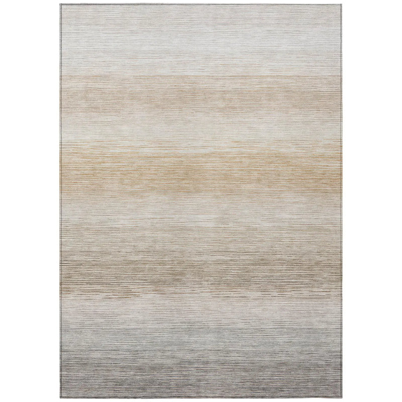 8' X 10' Ivory And Beige Striped Washable Indoor Outdoor Area Rug Homeroots Outdoor