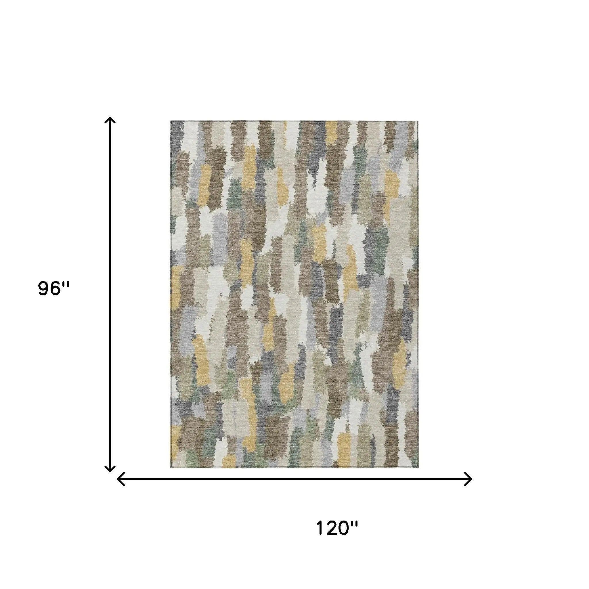 8' X 10' Ivory And Beige Striped Washable Indoor Outdoor Area Rug Homeroots Outdoor