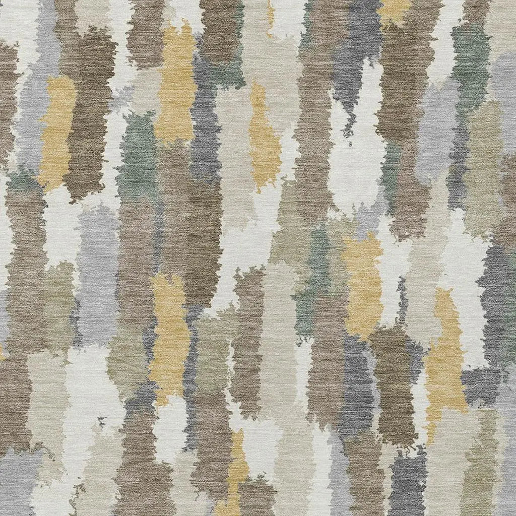 8' X 10' Ivory And Beige Striped Washable Indoor Outdoor Area Rug Homeroots Outdoor
