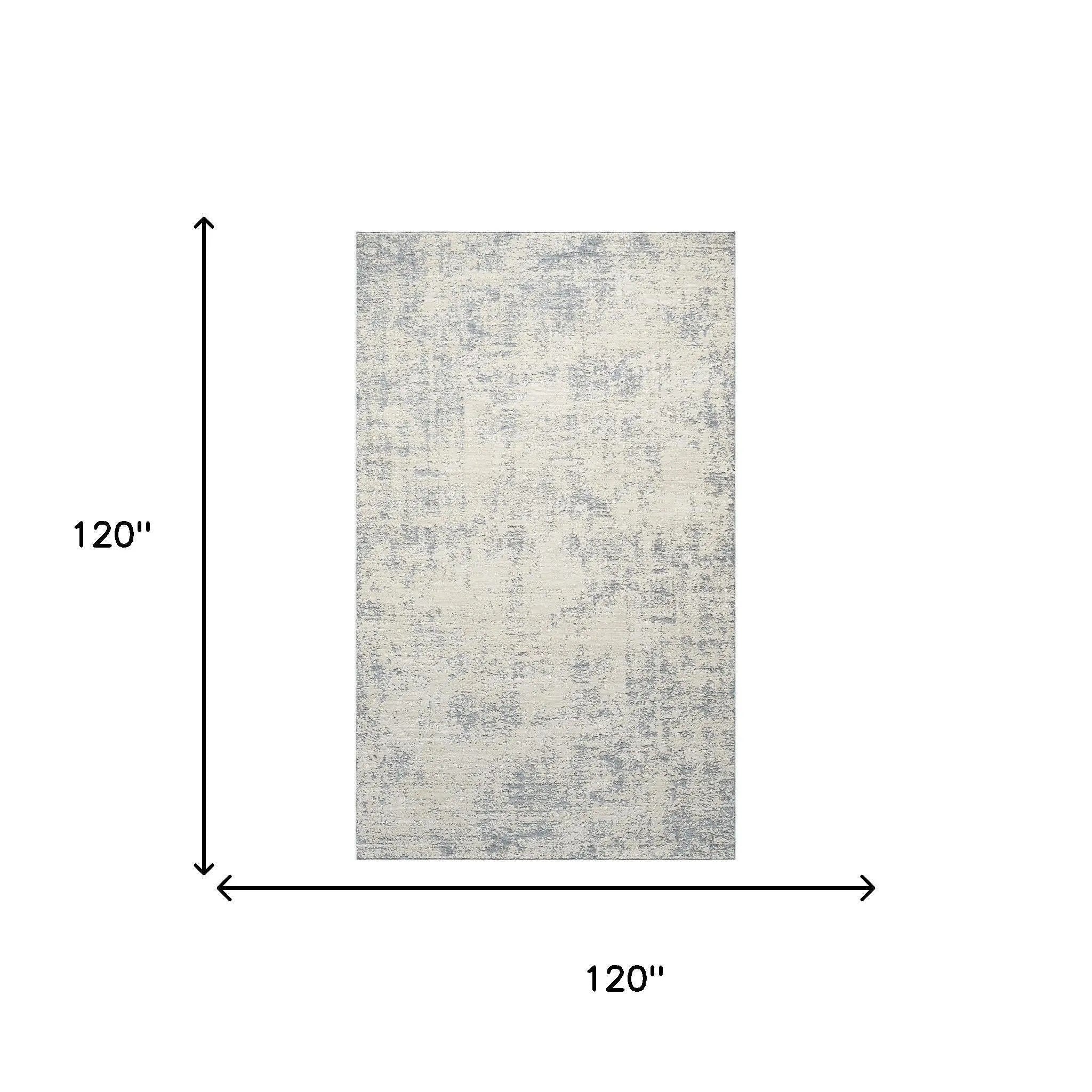8' X 10' Ivory And Blue Abstract Area Rug Homeroots Home Decor
