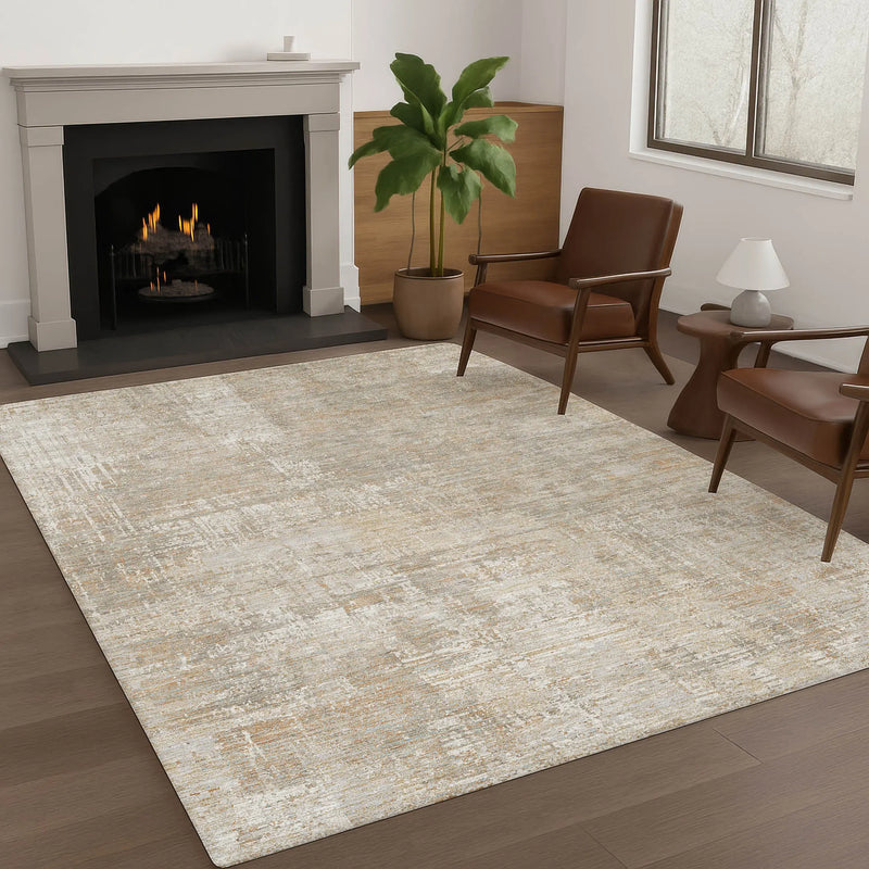 8' X 10' Ivory And Blue Abstract Washable Indoor Outdoor Area Rug Homeroots Outdoor