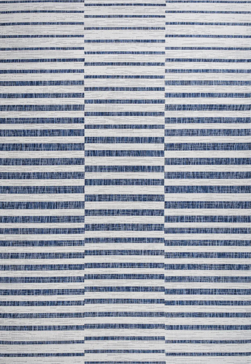 8' X 10' Ivory And Blue Striped Indoor Outdoor Area Rug Homeroots Outdoor