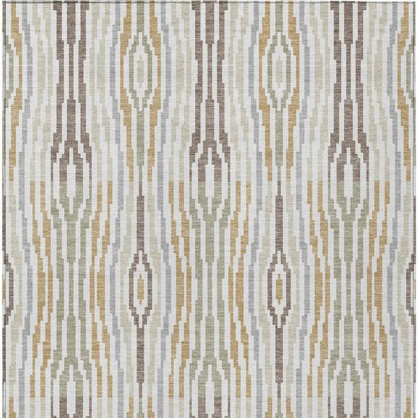 8' X 10' Ivory And Brown Abstract Washable Indoor Outdoor Area Rug Homeroots Outdoor
